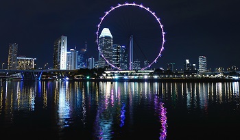 Elegant Hotel Room with Panoramic Views of Singapore